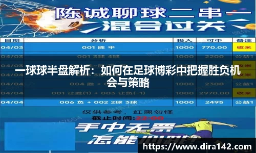 一球球半盘解析：如何在足球博彩中把握胜负机会与策略